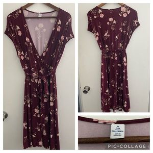 Old Navy Fit & Flare Jersey Tie-belt Floral Dress